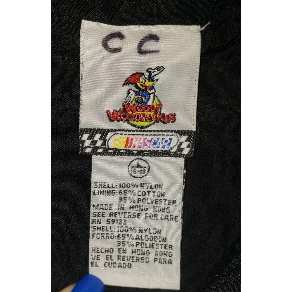 Vintage Nascar Woody Woodpecker Jacket Youth Sz L 16-18 Colorblock Chase Authent